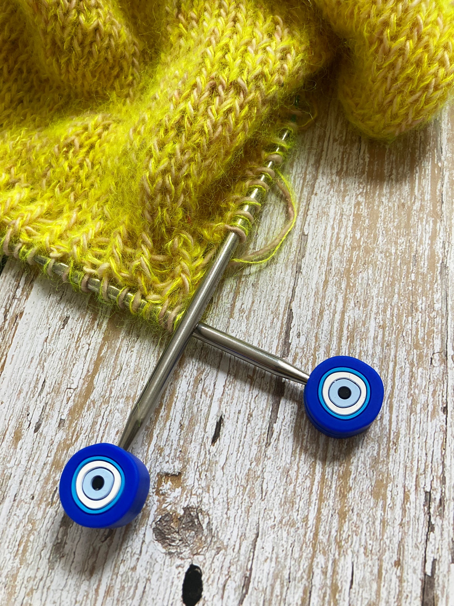 silicone evil eye knitting needle protectors