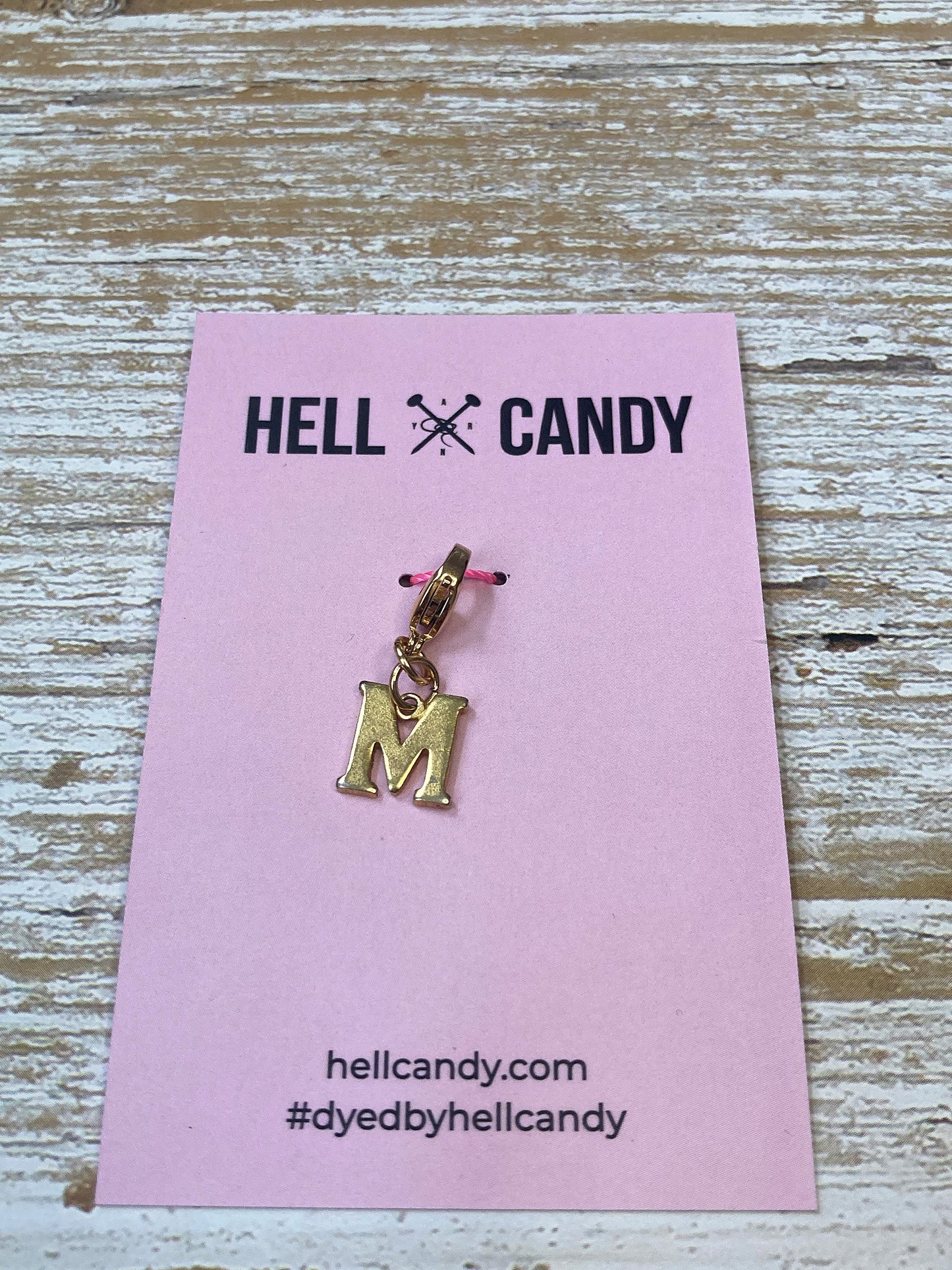 Hellcandy Vintage Stitch Marker - initial M
