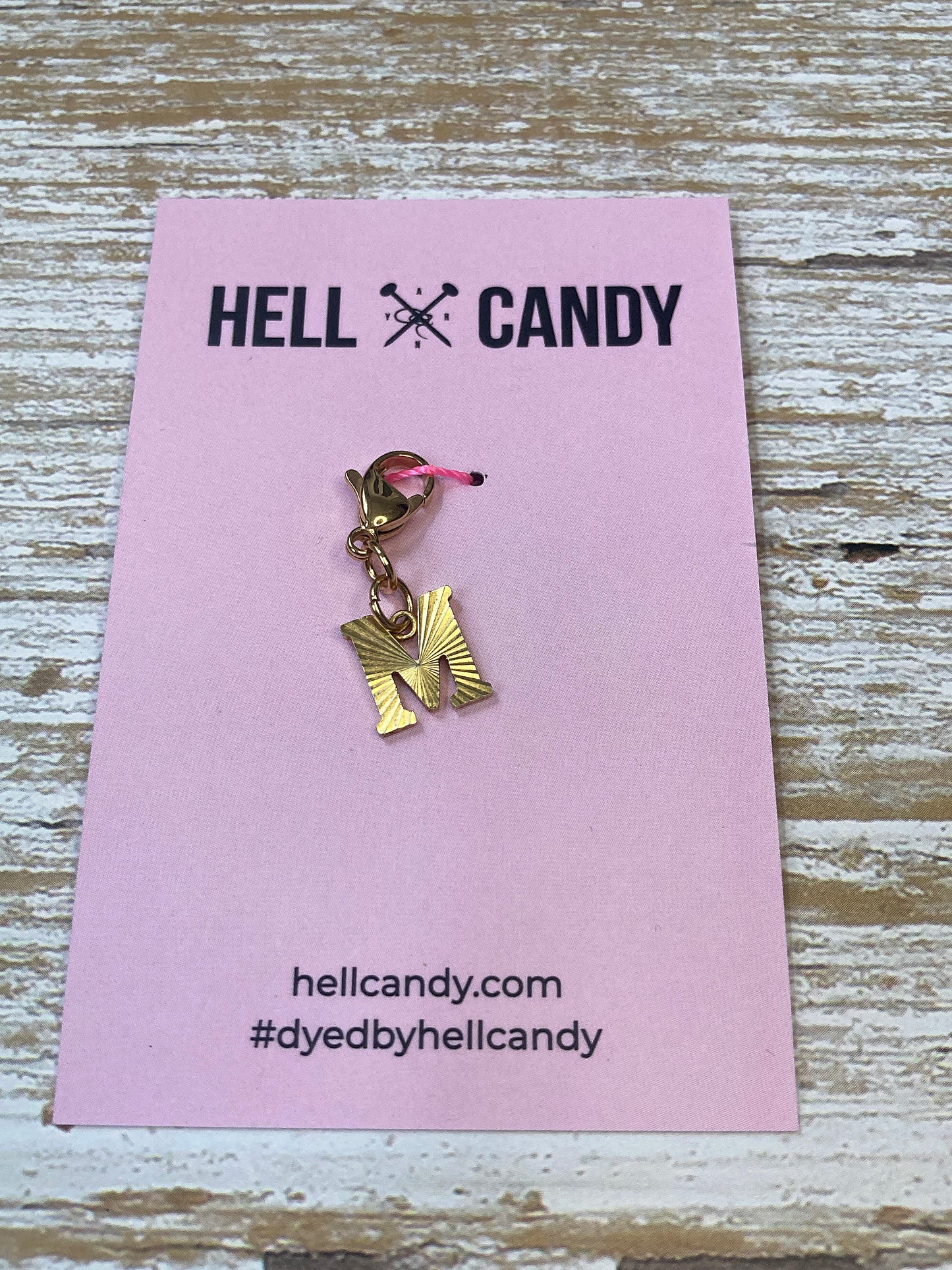 Hellcandy Vintage Stitch Marker - initial M