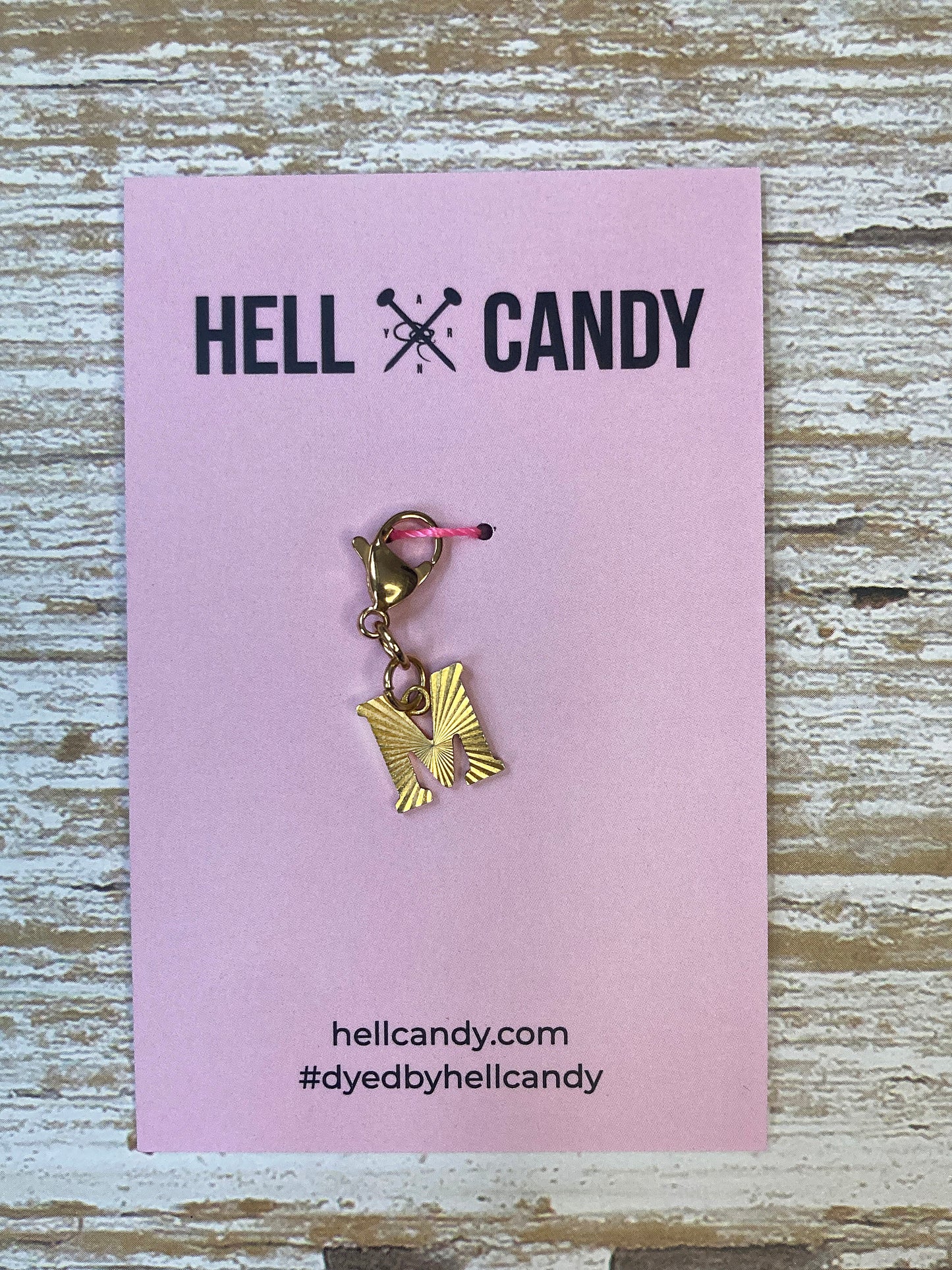 Hellcandy Vintage Stitch Marker - initial M