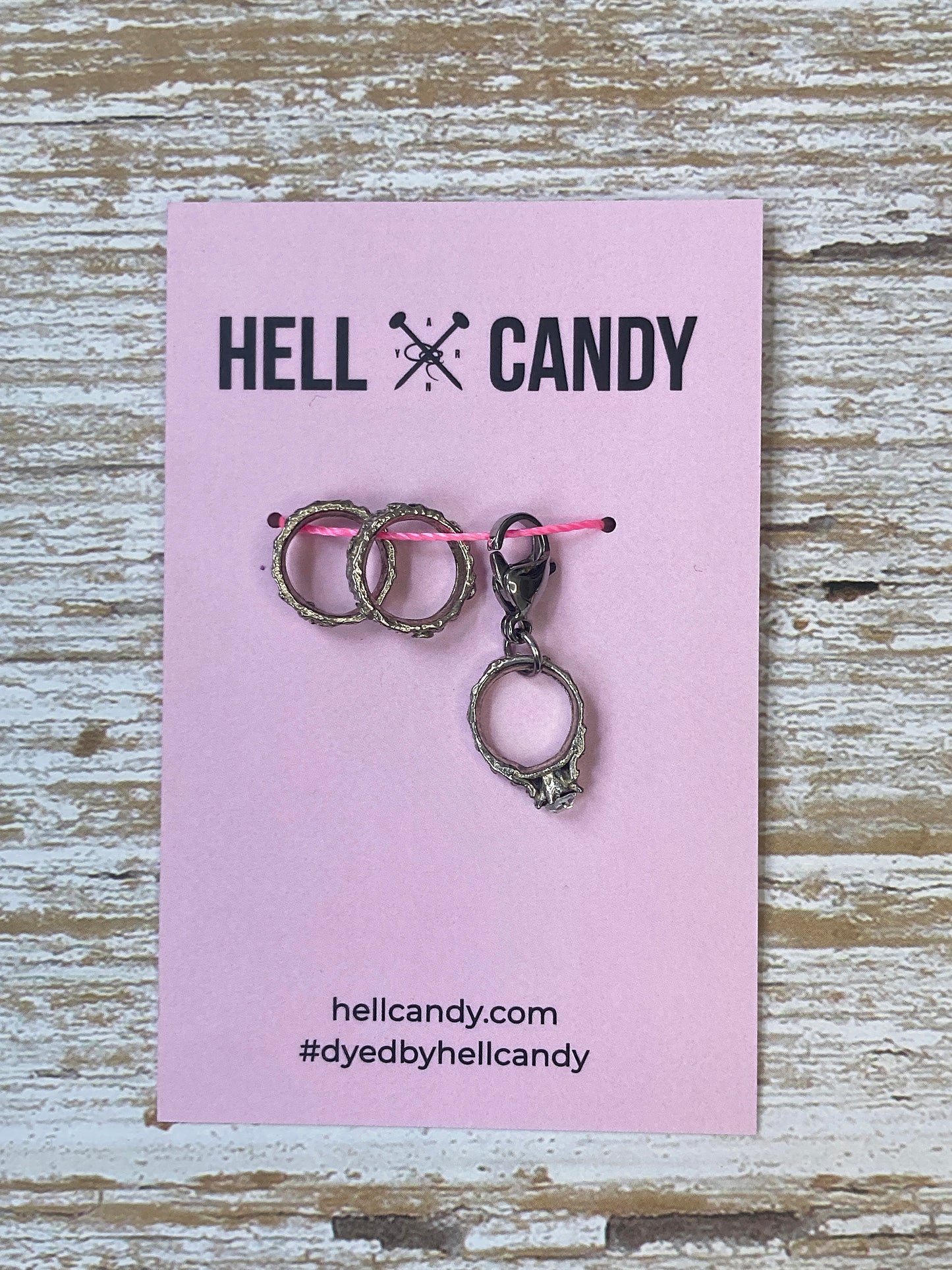 Hellcandy Vintage Stitch Marker - trio of rings