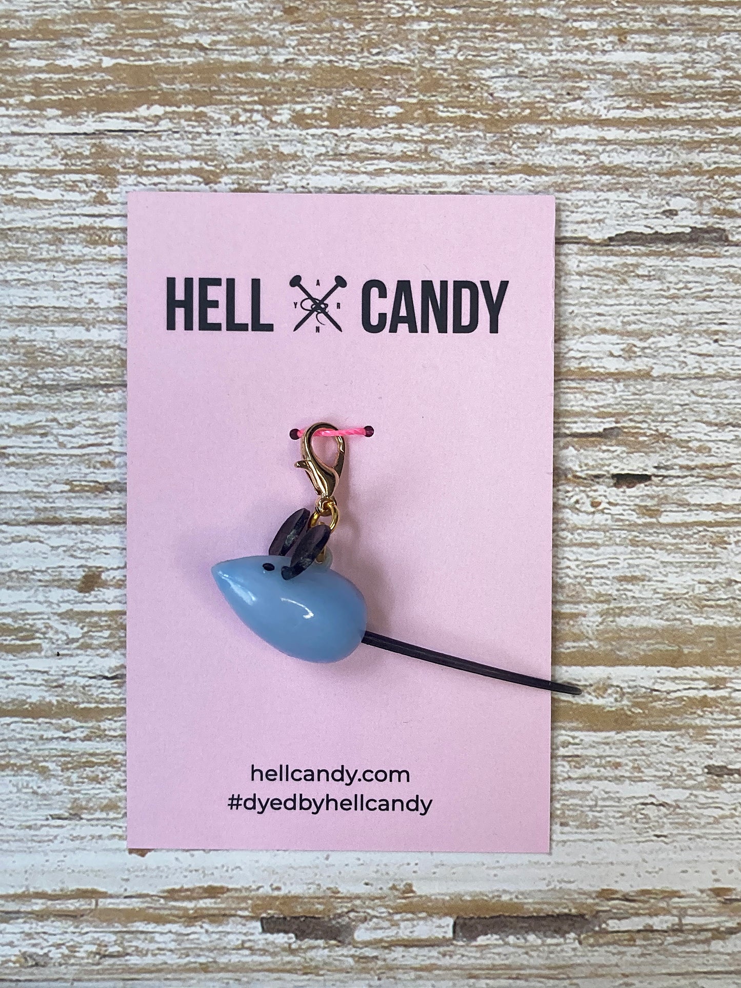 Hellcandy Vintage Stitch Marker - little blue mouse