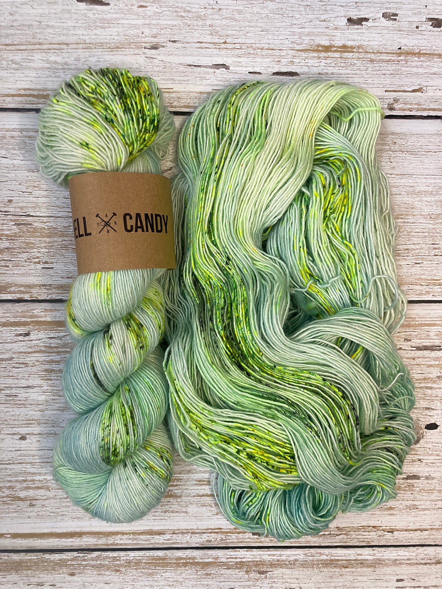 Hell Candy | hand dyed merino single ply yarn - Samphire