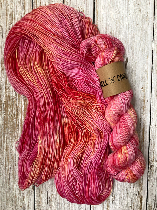 Hell Candy | hand dyed merino blend luxe sock yarn  - Bouquet