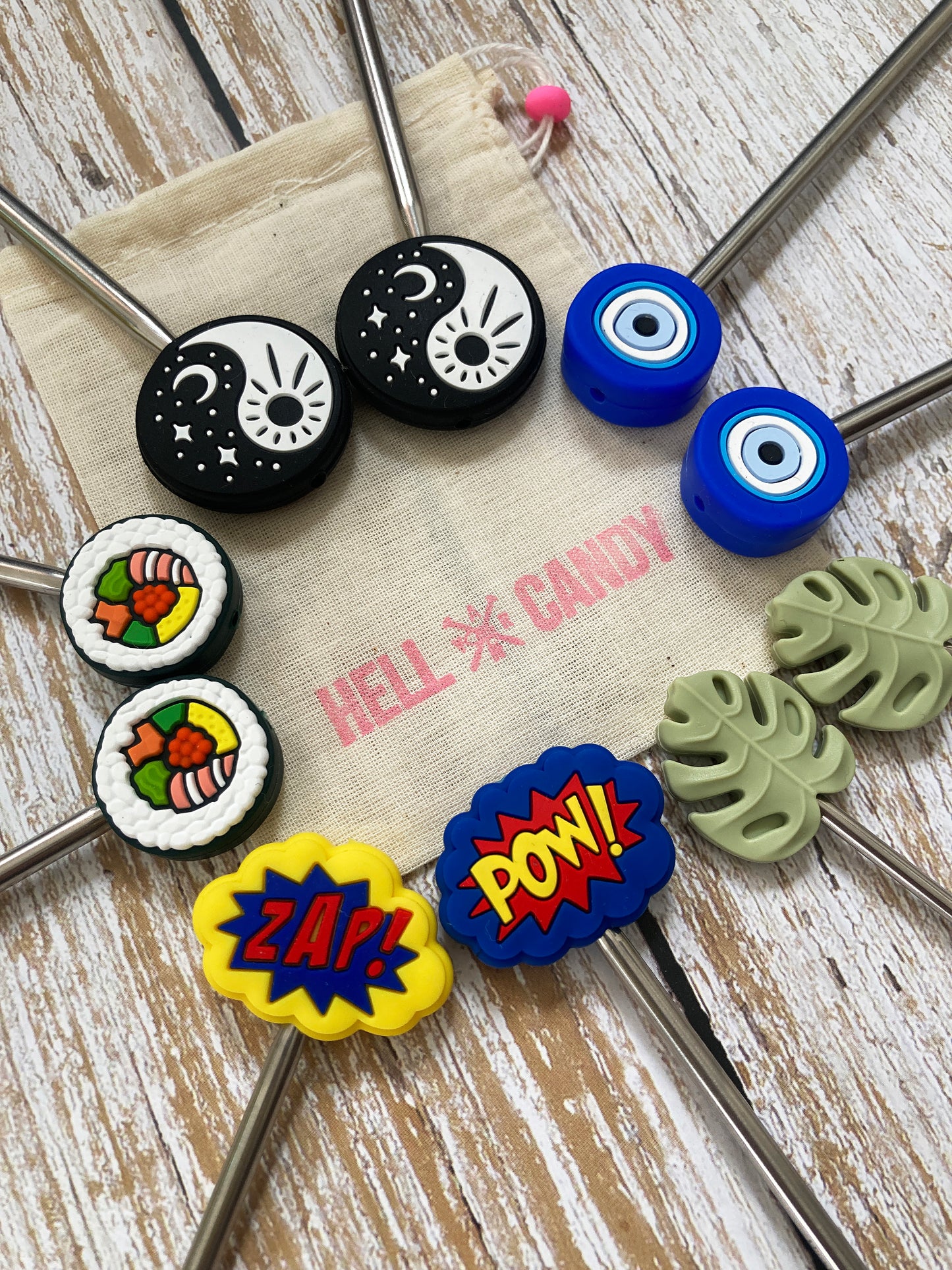 Hell Candy | Knitting Needle Protectors - Yin Yang