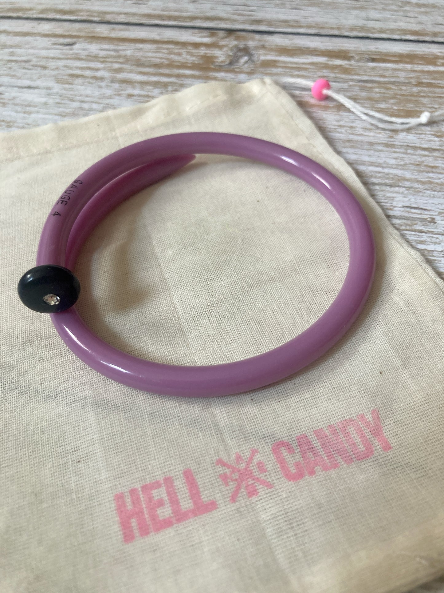 Hellcandy | Knitting Bangle - lilac purple with rhinestone