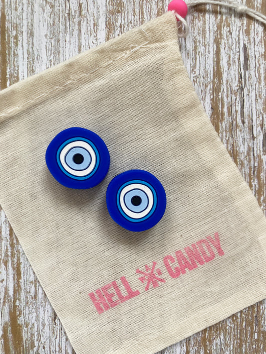 silicone evil eye knitting needle protectors