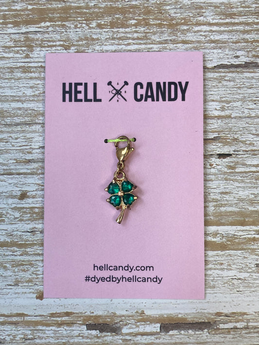 Hellcandy Vintage Stitch Marker - four leaf clover