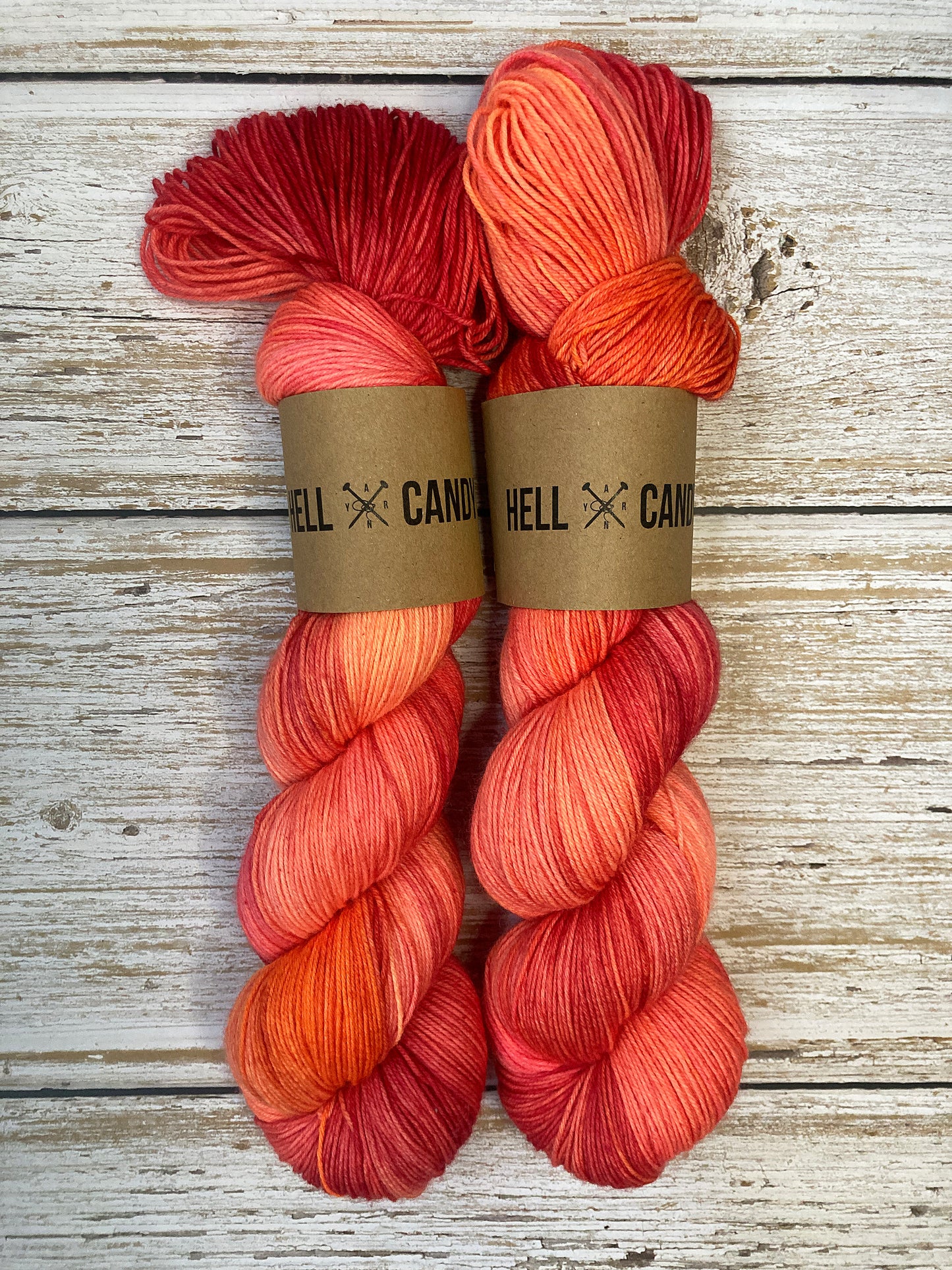 Hell Candy | hand dyed merino blend luxe sock yarn - Lava