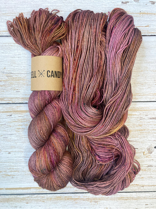 Hell Candy | hand dyed merino blend luxe sock yarn  - Hawthorn